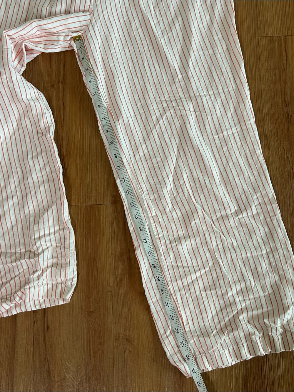 LOFT Reddish Orange Striped Halter Linen Blend Jumpsuit - Picture 7 of 10